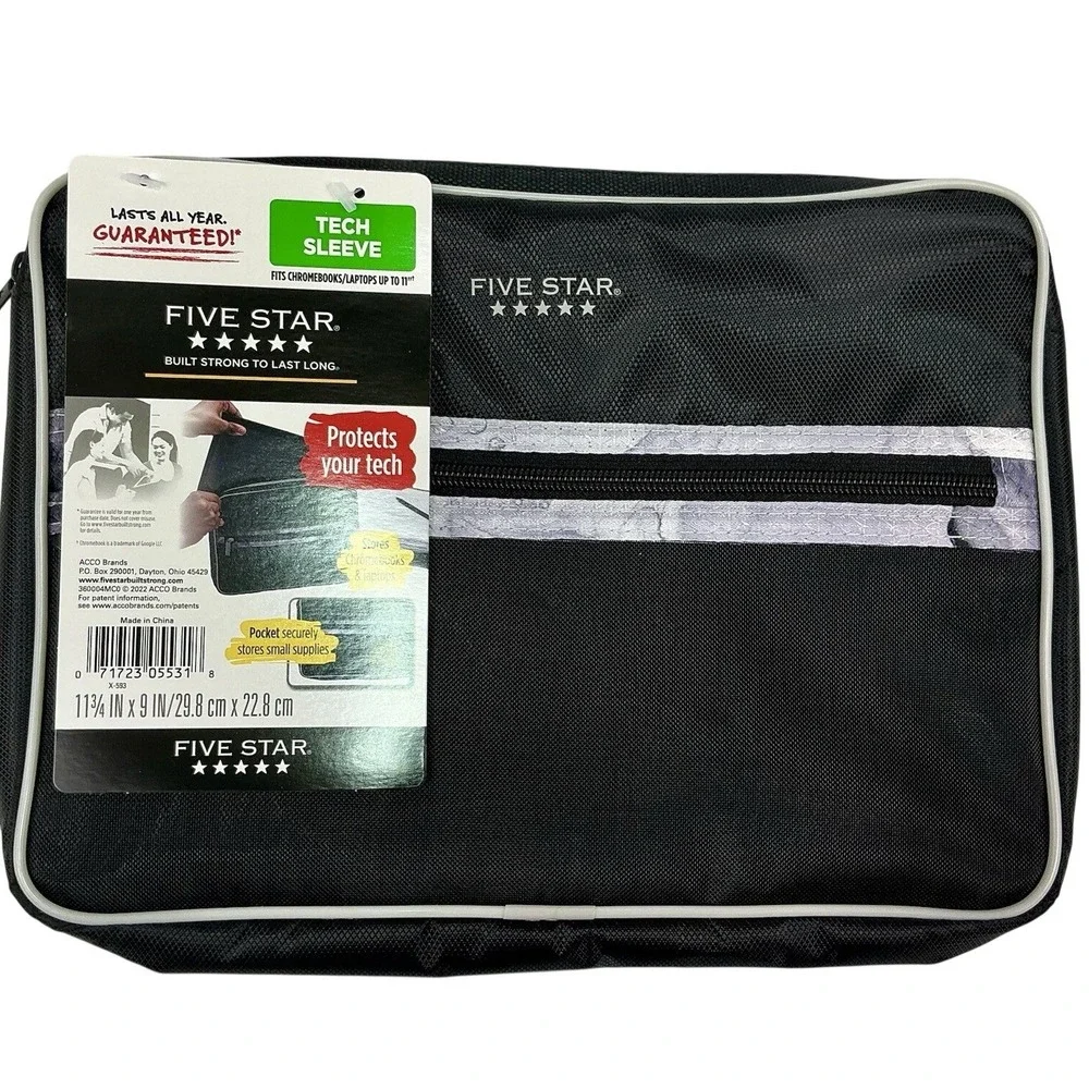Five Star Tech Sleeve‎ Laptop Chromebook Case Black 11